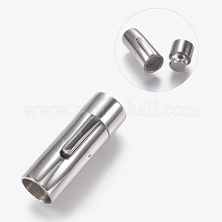 304 Stainless Steel Bayonet Clasps, Stainless Steel Color, 32x11mm, Hole: 9mm