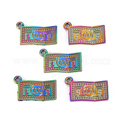 Ciondoli in lega color arcobaleno, cadmio & nichel &piombo libero, valuta cartacea, 13x20.5x2.5mm, Foro: 1.6 mm