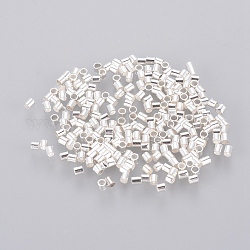Perline ondulato in Ottone,  cadmio& piombo libero, tubo, argento, 1.5x1.5mm, Foro: 1 mm