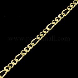 Iron Figaro Chains, with Spool, Soldered, Light Gold, 5.3x2.6x0.6mm, about 328.08 Feet(100m)/roll