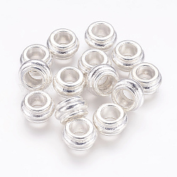 Tibetan Style Spacer Beads, Cadmium Free & Lead Free, Rondelle, Silver, 12x7mm, Hole: 6.5mm