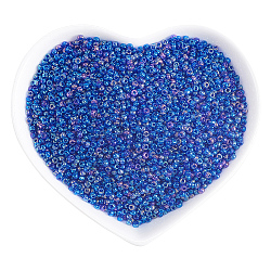 Fingerinspire 11200pcs perles de rocaille en verre 12/0 arc-en-ciel couleur transparente (bleu foncé) lâche entretoise ronde bracelet perles pour la fabrication de bijoux, artisanat (2mm, 6 oz)