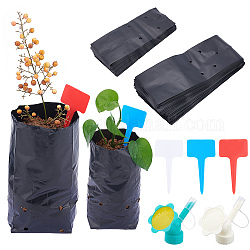 Pandahall elite 200шт прямоугольный пластиковый мешок для растений, с 2 спринклерной крышкой для бутылок 2 цветов и 30 пластиковыми этикетками для растений, для семян в горшках травы цветы овощи, разноцветные, 250x100x0.1 мм