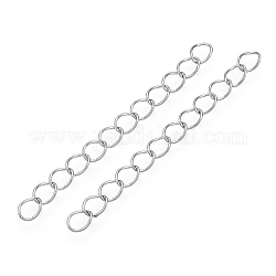 Extensor de cadena de hierro, cadenas del encintado, sin níquel, Platino, 70mm, link: 5~5.5x3.5~4x0.5 mm