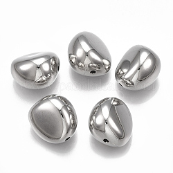 Ccb Kunststoff-Perlen, Nuggets, Platin Farbe, 17.5x16.5x13 mm, Bohrung: 2 mm, ca. 200 Stk. / 500 g