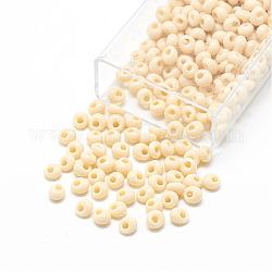 Toho perline giapponesi con frangia, perline di vetro perforato opaco di rocailles, (51) beige chiaro opaco, 3.8x3.2mm, Foro: 1 mm, circa 8000pcs/scatola, 450 g / borsa