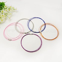 Steel Wire Bracelet Cord, with Brass Clasps, Mixed Color, 440x0.5mm