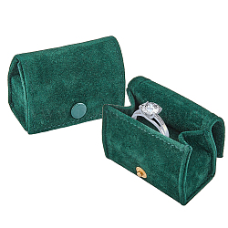 Mini contenitori per gioielli in velluto, portagioielli a forma di arco per orecchini, conservazione degli anelli, verde scuro, 6.2x3.3x4cm