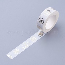 Bandes de papier décoratives scrapbook bricolage, ruban adhésif, soleil, blanc, 15mm