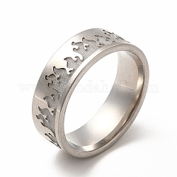 201 ajuste de anillo de dedo ranurado de acero inoxidable, para el esmalte, color acero inoxidable, diámetro interior: 21 mm