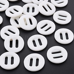 2-hoyo botones de resina, plano y redondo, blanco, 25x4mm, agujero: 3.5x11 mm