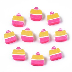 Manuell Polymer Ton Perlen, Kuchen, neon rosa , 9.5~11x7.5~10x4 mm, Bohrung: 1.6 mm