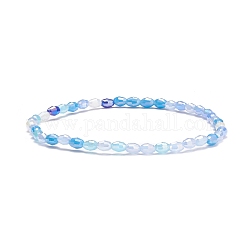 Bracciale elasticizzato da donna con perline di vetro scintillante, cielo blu, diametro interno: 2-3/8 pollice (5.9 cm)