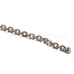 304 Stainless Steel Rolo Chains, Belcher Chain, Soldered, with Spool, Stainless Steel Color, 2.5x2x0.5mm, about 82.02 Feet(25m)/roll
