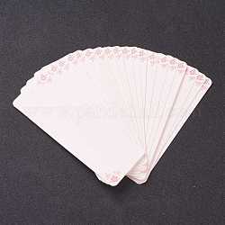 Carta di carta, carta segnalibro fai da te, rettangolo, roso, motivo sakura, 140x49x0.5mm, Foro: 4 mm, 20pcs/scatola