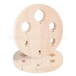 Herramienta de inserción de ojo de seguridad de madera para la fabricación de juguetes, plano y redondo, 126x14mm, agujero: 5.5 mm y 9 mm y 14.5 mm y 19.5 mm y 24.5 mm y 29.5 mm