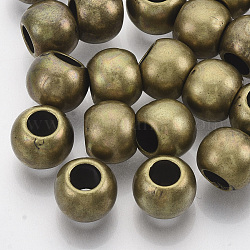 Ccb perline di plastica europee, perline con foro grande, rondelle, bronzo antico, 10x8mm, foro: 4.5mm, circa 1400pcs/500g