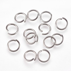 304 in acciaio inox anelli di salto aperto, colore acciaio inossidabile, 10x1mm, 18 gauge, diametro interno: 7.5mm, 2000pcs/scatola