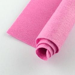 Feutre à l'aiguille de broderie de tissu non tissé pour l'artisanat de bricolage, carrée, rose chaud, 298~300x298~300x1mm, environ 50 pcs / sachet 