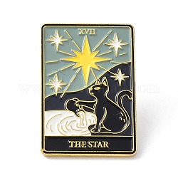 Broche en émail de carte de tarot de mode, Broche en alliage, or, l'étoile xvii, 30.5x21x10mm, pin: 1 mm
