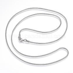 Collares de cadena de serpiente de 304 acero inoxidable, con cierre de langosta, color acero inoxidable, 29.9 pulgada (76 cm), 2mm