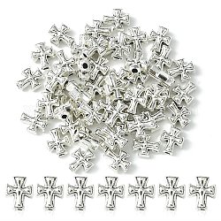 Perline in lega stile tibetano, croce, argento antico, 10x8x4.2mm, Foro: 2 mm