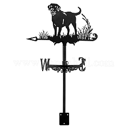 Decorazioni per espositori in ferro, per la decorazione del giardino esterno, cane, elettroforesi nera, 2.35~40.3x1~5.4x0.1~2.2cm, Foro: 7 mm, 7 pc / set