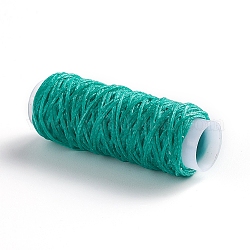 Gewachsten Polyester-Schnur, für Schmuck machen, hell meergrün, 0.8 mm, ca. 30 m / Rolle