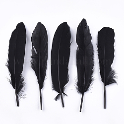Goose Feather Costume Accessories, Dyed, Black, 130~220x31~45mm, about 500pcs/bag