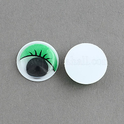 Colors Wiggle Googly Eyes Cabochons With Eyelash DIY Scrapbooking Crafts Toy Accessories, Green, 20x4.5mm