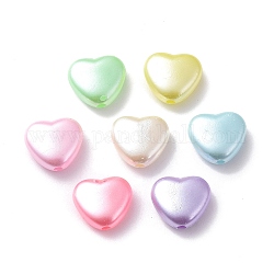 Perline acrilico opaco, cuore, colore misto, 11x12x5mm, Foro: 1.8 mm, circa 1250pcs/500g