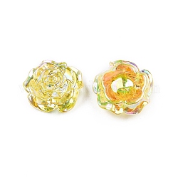 Transparent ABS Plastic Cabochons, Flower, Champagne Yellow, 19.5x7.5mm