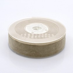 Ruban de velours en polyester pour emballage de cadeaux et décoration de festival, tan, 1 pouce (26 mm), environ 25yards / rouleau (22.86m / rouleau)