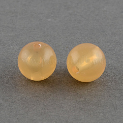 Imitation Jelly Acrylic Beads, Round, Sandy Brown, 12mm, Hole: 2mm, about 500pcs/500g