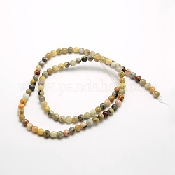 Round Natural Crazy Agate Beads Strands, 4mm, Hole: 1mm, about 93pcs/strand, 15.7 inch