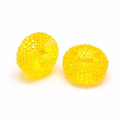 Rondelle Resin Beads, Gold, 14x8mm, Hole: 5mm