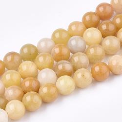 Natürlichen Topas Jade Perlen Stränge, Runde, 6 mm, Bohrung: 1 mm, ca. 70 Stk. / Strang, 15.7 Zoll