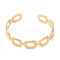 304 bracciale rigido ovale cavo in acciaio inossidabile, oro, diametro interno: 2-1/8 pollice (5.5 cm)