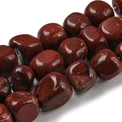 Naturelles agate rouge perle brins, pierre roulée, pépites, 7~9.5x9~11x7~11mm, Trou: 1mm, Environ 42~43 pcs/chapelet, 15.75''~15.94'' (40~40.5 cm)