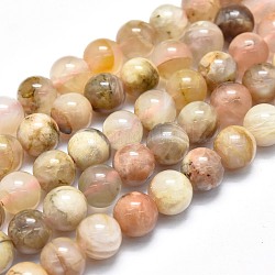 Natürliche sunstone Perlen Stränge, Runde, 8~8.5 mm, Bohrung: 0.8 mm, ca. 48 Stk. / Strang, 15.35 Zoll (39 cm)
