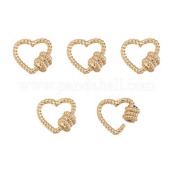 Messingschraube Karabiner Schloss Charms, für die Herstellung von Halsketten, Herz, golden, 16x17x6.5 mm, Schraube: 6.5x6.5 mm