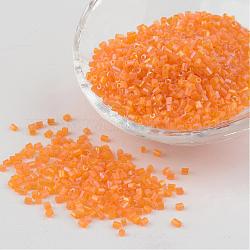 11/0 de dos abalorios de la semilla de cristal tallado, hexágono, trans.colours arco iris, naranja, tamaño: aproximamente 2.2 mm de diámetro, aproximamente 1344 unidades / 50 g