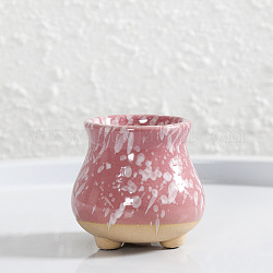 Mini vasi per piante grasse in ceramica, con buchi, Pollice piccoli ornamenti per vasi di fiori per l'arredamento della scrivania della casa dell'ufficio, roso, 65x60mm, collo di bottiglia: 50mm