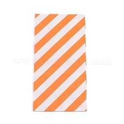 Kraftpapiersäcke, keine Griffe, Aufbewahrungsbeutel, weißes Streifenmuster, Hochzeitsfeier Geburtstagsgeschenktüte, orange, 17.8x9x6.2 cm