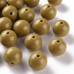 Perles acryliques opaques, ronde, verge d'or noir, 20x19mm, Trou: 3mm, environ 111 pcs/500 g