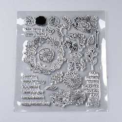 プラスチックスタンプ  DIYスクラップブッキング用  装飾的なフォトアルバム  カード作り  スタンプシート  花柄  240x210x3mm