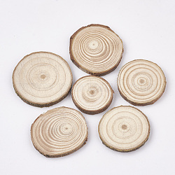 Cabochon di legno non finito non tinto, fetta di legno, anello degli alberi, papayawhip, 28~42x4~5.5mm