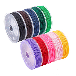 Geflochtenen Nylonfäden, Mambo-Thread, für Schmuck machen, Mischfarbe, 1.5 mm, ca. 18 m / Rolle, 10 Farben, 1 Rolle / Farbe, 10 Rollen / Satz