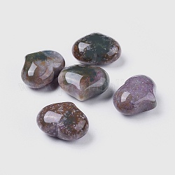 Coeur d'agate indienne naturelle pierre d'amour, pierre de palme de poche pour équilibrer le reiki, 20x25x11~13mm