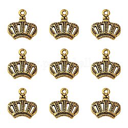 Tibetan Style Alloy Charms, Cadmium Free & Lead Free, Crown, Antique Golden, 14x12x2mm, Hole: 1mm